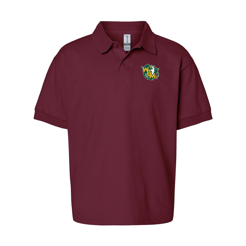 Youth William and Mary Tribe Gildan Dry Blend Jersey Polo
